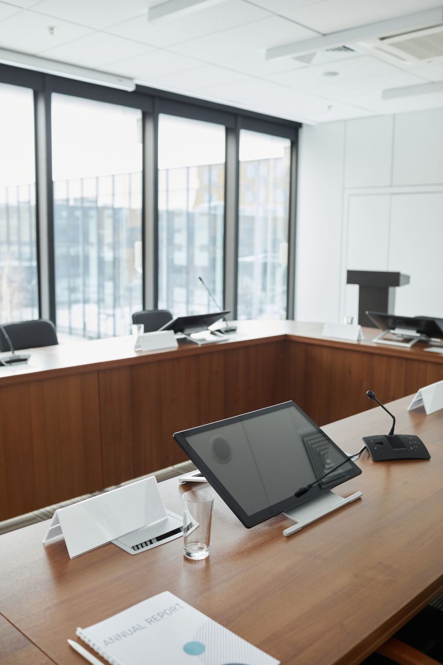 Classic interior of a modern board room in Singapore